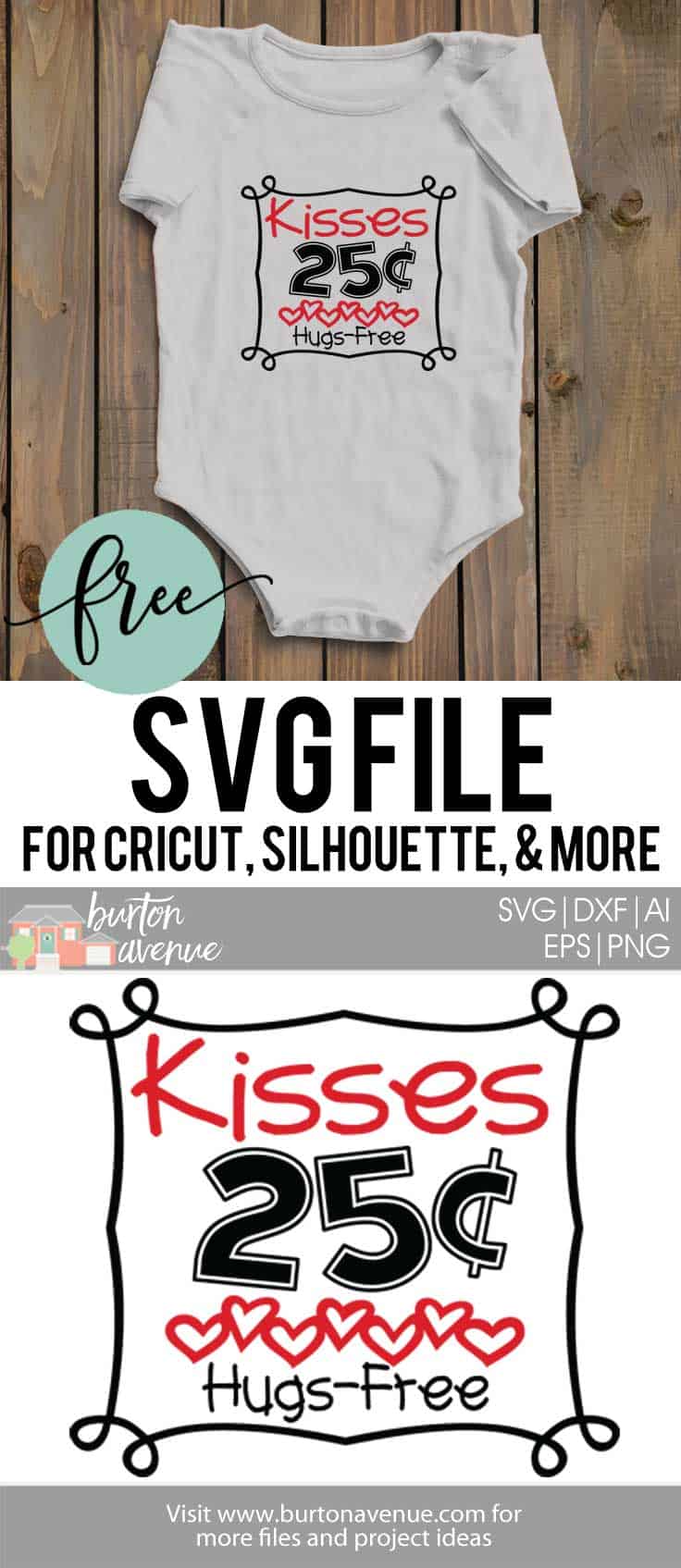Make a cute Valentine t-shirt for your little one with this free svg file! This free svg file works with silhouette and cricut cutters.