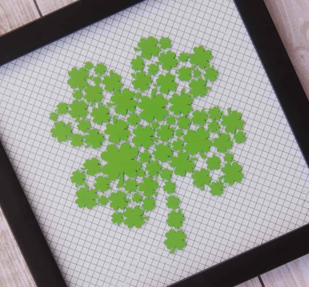 Make a quick and easy decoration for St. Patrick's day with this free Clover SVG file. Free SVG files work with Cricut, Silhouette and other electronic cutters.