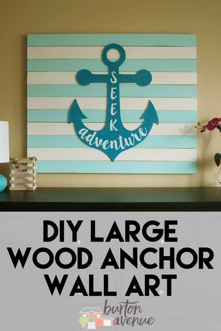 Large Wood Anchor Wall Art with a Silhouette or Cricut