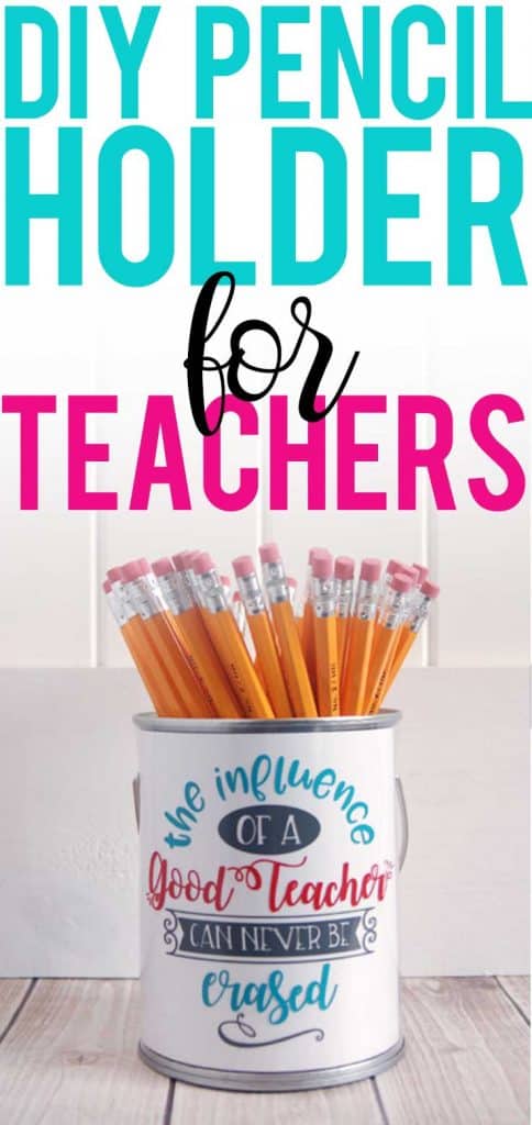 Teacher gift idea Straw dispenser with pencils and quote on one