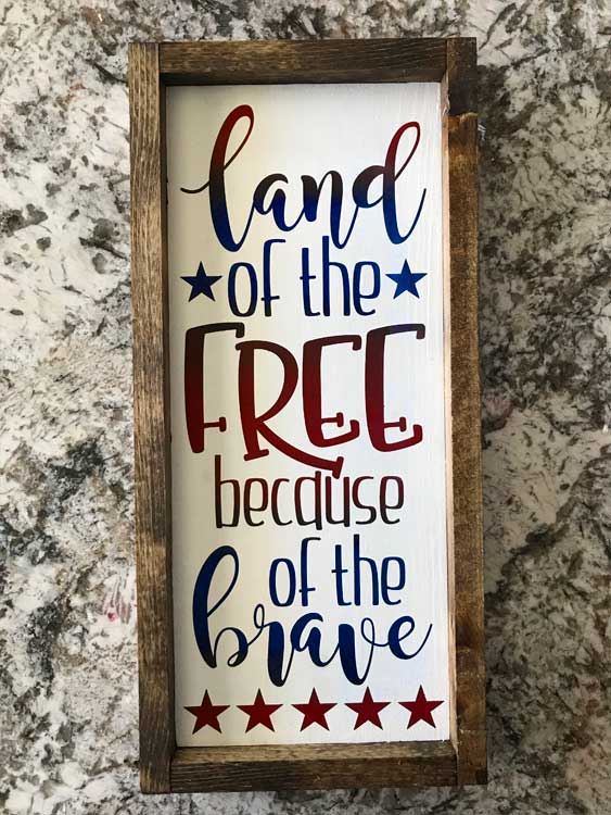 Land of the Free Because of the Brave - Free Patriotic cut file for Silhouette and Cricut