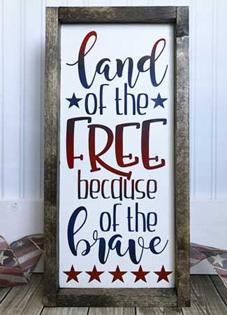 Land of the Free Because of the Brave - Free Patriotic cut file for Silhouette and Cricut