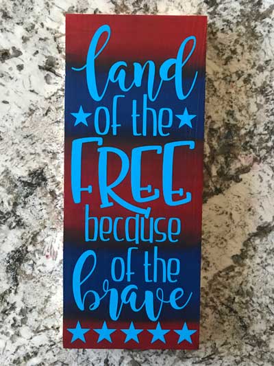 Land of the Free Because of the Brave - Free Patriotic cut file for Silhouette and Cricut