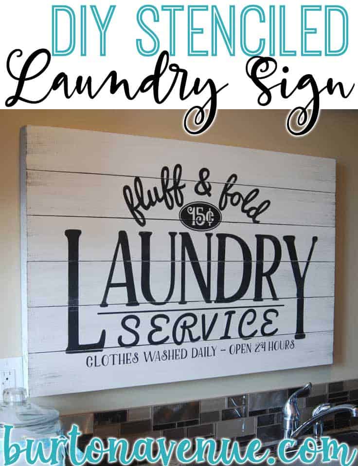 DIY Stenciled Laundry Room Sign - Burton Avenue