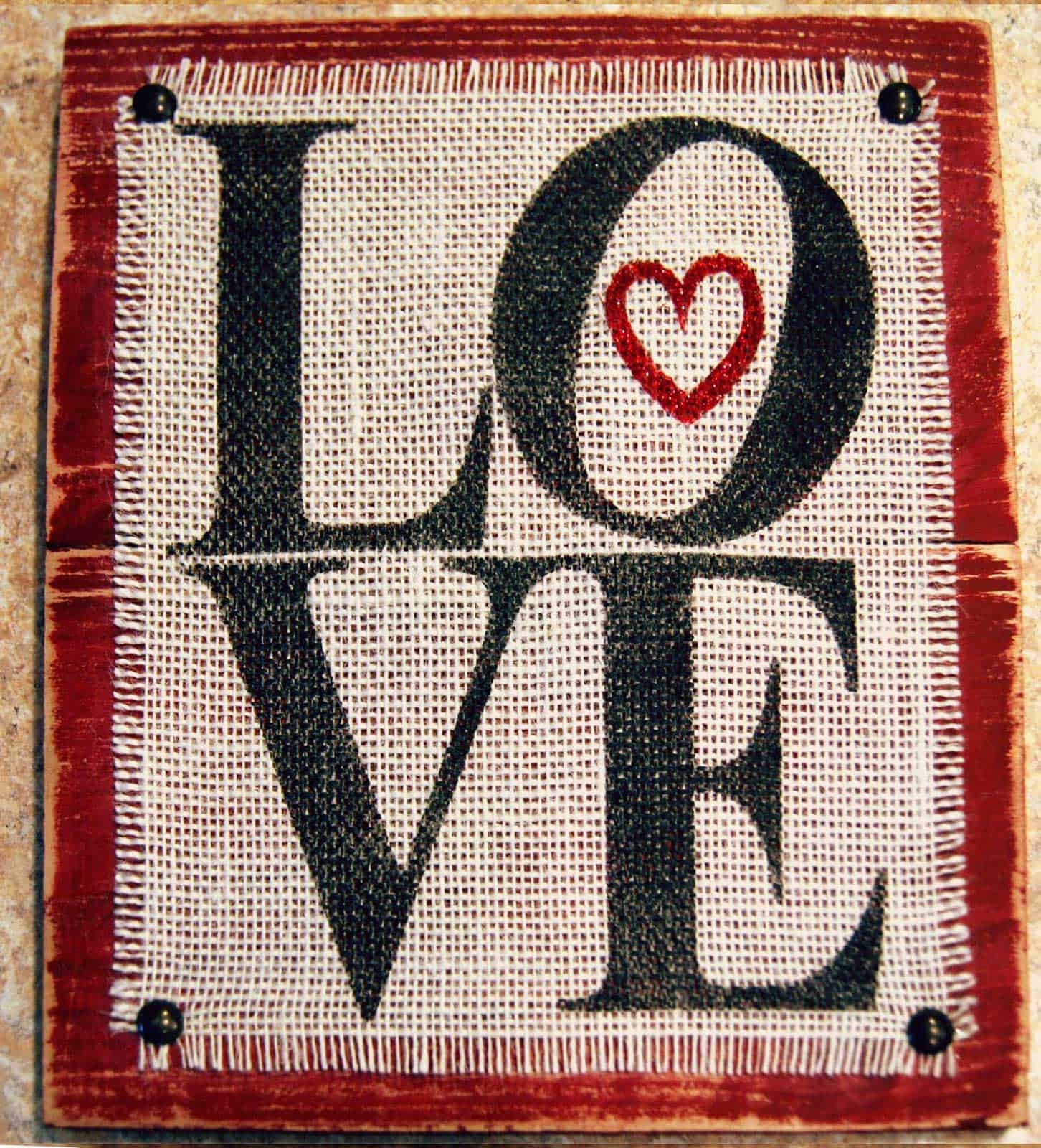 Make this Burlap and Wood Love Sign with your Silhouette or Cricut. Plus, get the SVG cut file for free!