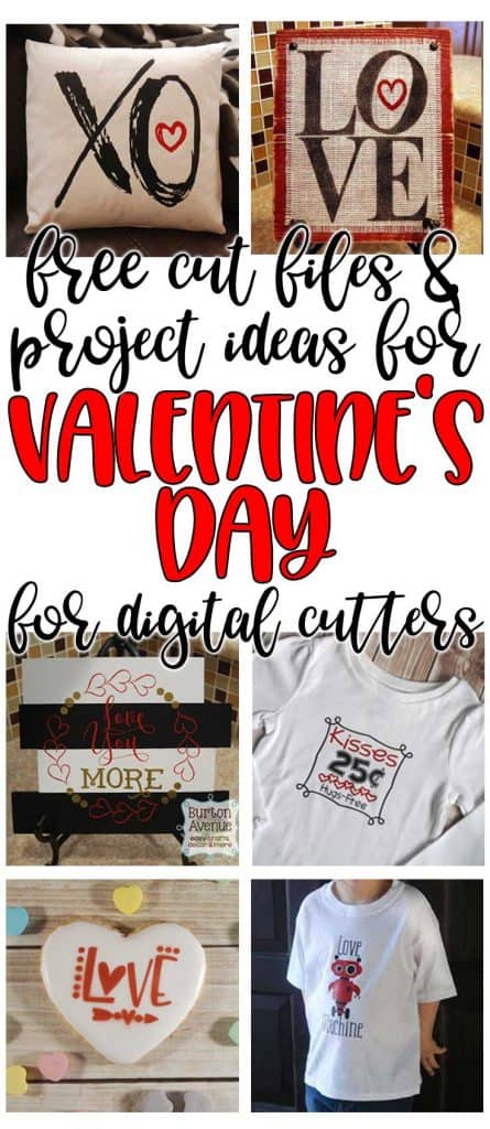 Free SVG cut files and project Ideas for Valentine's Day for Silhouette and Cricut cutters