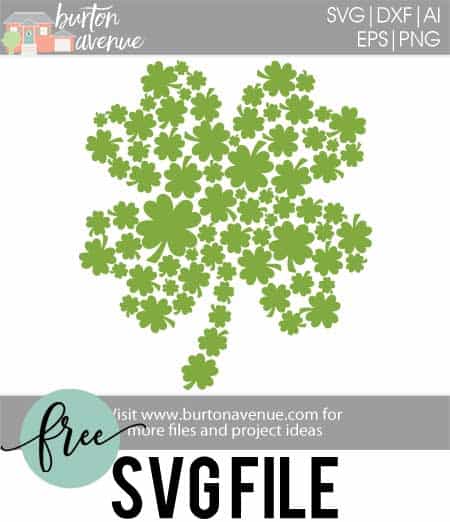 Make a quick and easy decoration for St. Patrick's day with this free Clover SVG file. Free SVG files work with Cricut, Silhouette and other electronic cutters.