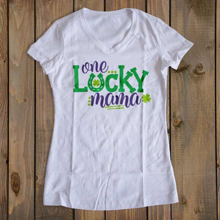 One Lucky Mama SVG • St Patricks Day T-shirt Design SVG Cut Files Cricut  Sublimation