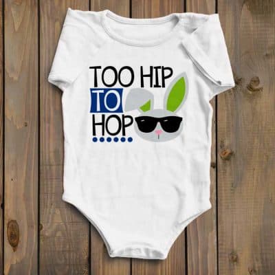 Download this free Too Hip to Hop SVG file for your DIY Easter projects. This free SVG file will work Cricut and Silhouette cutters.