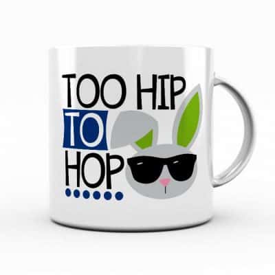 Download this free Too Hip to Hop SVG file for your DIY Easter projects. This free SVG file will work Cricut and Silhouette cutters.