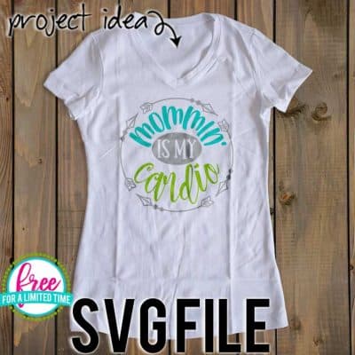 #momsvg #momlife #mommin #silhouettecameo #silhouette #cricutexplore #cricutmaker So many possibilities of DIY projects with this FREE Mommin' is my Cardio SVG file download. Make t-shirts, mug, signs, pillows, and more for that special mom in your life with this FREE SVG file. Mommin' is my Cardio Ai, SVG, PNG, EPS & DXF download. Mommin' is my Cardio SVG file, Free SVG file works with Cricut, Cameo Silhouette and other major cutting machines. Free cut file download.
