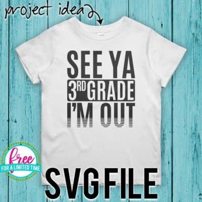 #seeya3rdGrade #schoolsoutsvg #endofyearsvg #schoolsvg #hellosummersvg #silhouettecameo #silhouette #cricutexplore So many possibilities of End of Year DIY projects with this Free See Ya 3rd Grade I'm Out SVG file download. Make t-shirts, mug, signs,and more for to celebrate another year of school with this SVG file. Free See Ya 3rd Grade I'm Out Ai, SVG, PNG, EPS & DXF download. Free See Ya 3rd Grade I'm Out SVG file, SVG file works with Cricut, Cameo Silhouette and other cutting machines.