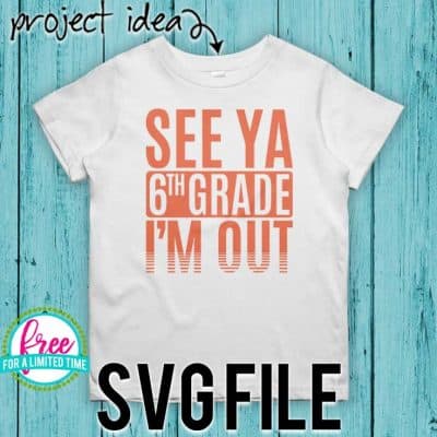 #seeya6thGrade #schoolsoutsvg #endofyearsvg #schoolsvg #hellosummersvg #silhouettecameo #silhouette #cricutexplore So many possibilities of End of Year DIY projects with this Free See Ya 6th Grade I'm Out SVG file download. Make t-shirts, mug, signs,and more for to celebrate another year of school with this SVG file. Free See Ya 6th Grade I'm Out Ai, SVG, PNG, EPS & DXF download. Free See Ya 6th Grade I'm Out SVG file, SVG file works with Cricut, Cameo Silhouette and other cutting machines.