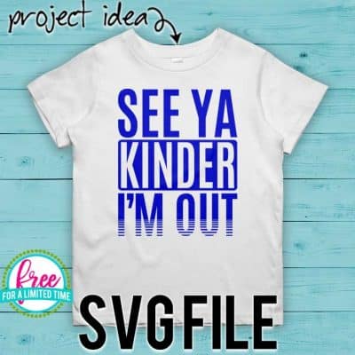 #seeyakindergartern #schoolsoutsvg #endofyearsvg #schoolsvg #hellosummersvg #silhouettecameo #silhouette #cricutexplore So many possibilities of End of Year DIY projects with this Free See Ya Kinder I'm Out SVG file download. Make t-shirts, mug, signs,and more for to celebrate another year of school with this SVG file. Free See Ya Kinder I'm Out Ai, SVG, PNG, EPS & DXF download. Free See Ya Kinder I'm Out SVG file, SVG file works with Cricut, Cameo Silhouette and other major cutting machines.