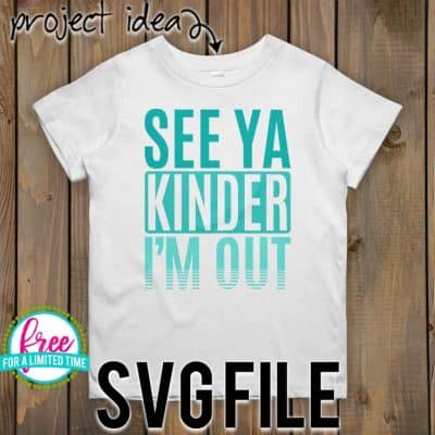 #seeyakindergartern #schoolsoutsvg #endofyearsvg #schoolsvg #hellosummersvg #silhouettecameo #silhouette #cricutexplore So many possibilities of End of Year DIY projects with this Free See Ya Kinder I'm Out SVG file download. Make t-shirts, mug, signs,and more for to celebrate another year of school with this SVG file. Free See Ya Kinder I'm Out Ai, SVG, PNG, EPS & DXF download. Free See Ya Kinder I'm Out SVG file, SVG file works with Cricut, Cameo Silhouette and other major cutting machines.