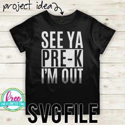 #seeyaprek #schoolsoutsvg #endofyearsvg #schoolsvg #hellosummersvg #silhouettecameo #silhouette #cricutexplore So many possibilities of End of Year DIY projects with this Free See Ya Pre-K I'm Out SVG file download. Make t-shirts, mug, signs,and more for to celebrate another year of school with this SVG file. Free See Ya Pre-K I'm Out Ai, SVG, PNG, EPS & DXF download. Free See Ya Pre-K I'm Out SVG file, SVG file works with Cricut, Cameo Silhouette and other major cutting machines.
