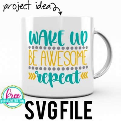 #beawesomesvg #wakeupbeawesomesvg #awesomesvg #silhouettecameo #silhouette #cricutexplore #cricutmaker So many possibilities of DIY projects with this Wake Up Be Awesome Repeat Free SVG file download. Make signs, decals, t-shirts and more for with this SVG file. Wake Up Be Awesome Repeat Free Ai, SVG, PNG, EPS & DXF download. Wake Up Be Awesome Repeat Free SVG file, SVG file works with Cricut, Cameo Silhouette and other major cutting machines.