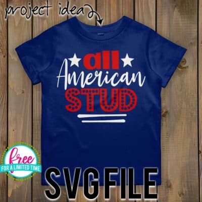 #patrtioticsvg #patrioticshirtsvg #allamericanstudsvg #silhouette #cricutexplore. So many possibilities of DIY projects with this Free All American Stud SVG. Make signs, pillows, t-shirts and more for with this All American Stud SVG file. Free Ai, SVG, PNG, EPS & DXF download. All American Stud SVG SVG files works with Cricut, Cameo Silhouette and other major cutting machines.