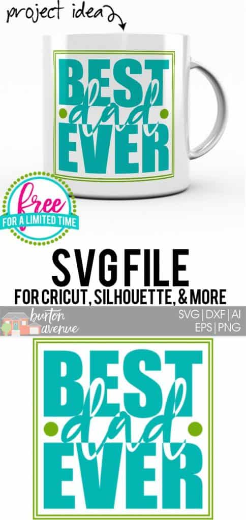 #fathersdadsvg #dadsvg #bestdadeversvg #silhouettecameo #silhouette #cricutexplore #cricutmaker So many possibilities of DIY projects with this Free Best Dad Ever SVG File. Make signs, pillows, t-shirts and more for with this Free Best Dad Ever SVG file. Free Best Dad Ever Ai, SVG, PNG, EPS & DXF download. Free Best Dad Ever SVG files works with Cricut, Cameo Silhouette and other major cutting machines.