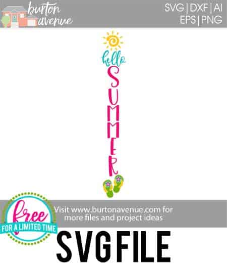 #summersvg #hellosummersvg #summertimesvg #silhouette #cricutexplore. So many possibilities of DIY projects with this Free Hello Summer SVG File. Make signs, pillows, t-shirts and more for with this Free Hello Summer SVG file. Free Ai, SVG, PNG, EPS & DXF download. Free Hello Summer SVG files works with Cricut, Cameo Silhouette and other major cutting machines.