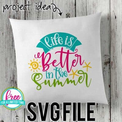 #summersvg #summertimesvg #lifeisbetterinthesummersvg #silhouettecameo #silhouette #cricutexplore #cricutmaker So many possibilities of DIY projects with this Free Life is Better in the Summer SVG File. Make signs, pillows, t-shirts and more for with this Free Life is Better in the Summer SVG file. Free Hello Summer Ai, SVG, PNG, EPS & DXF download. Free Life is Better in the Summer SVG files works with Cricut, Cameo Silhouette and other major cutting machines.