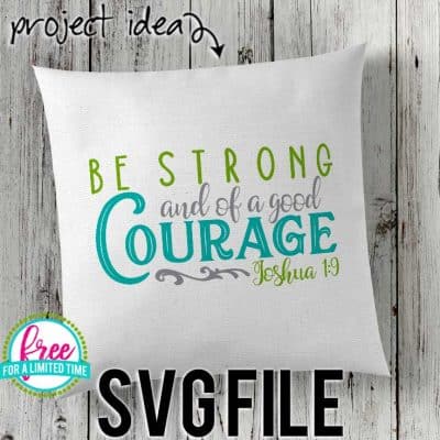#bestrongsvg #goodcouragesvg #silhouette #cricutexplore. So many possibilities of DIY projects with this Free Be Strong and of a Good Courage SVG File. Make signs, pillows, t-shirts and more for with this Free SVG file. Free Ai, SVG, PNG, EPS & DXF download. Free Be Strong and of a Good Courage SVG files works with Cricut, Cameo Silhouette and other major cutting machines.