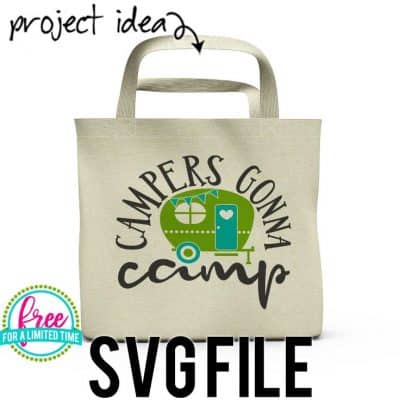 #summersvg #campingsvg #summetimesvg #campersgonnacampssvg #silhouette #cricutexplore. So many possibilities of DIY projects with this Free Campers Gonna Camp SVG File. Make signs, pillows, t-shirts and more for with this Free SVG file. Free Ai, SVG, PNG, EPS & DXF download. Free Campers Gonna Camp SVG files works with Cricut, Cameo Silhouette and other major cutting machines.