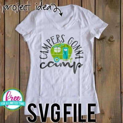 #summersvg #campingsvg #summetimesvg #campersgonnacampssvg #silhouette #cricutexplore. So many possibilities of DIY projects with this Free Campers Gonna Camp SVG File. Make signs, pillows, t-shirts and more for with this Free SVG file. Free Ai, SVG, PNG, EPS & DXF download. Free Campers Gonna Camp SVG files works with Cricut, Cameo Silhouette and other major cutting machines.