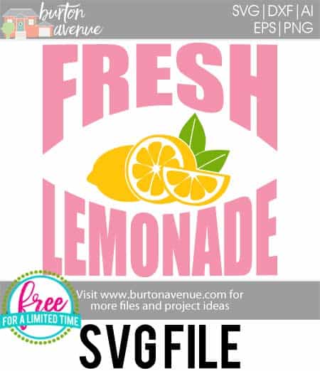 #summersvg #lemonadesvg #makelemonadesvg #freshlemonadessvg #silhouette #cricutexplore. So many possibilities of DIY projects with this Free Fresh Lemonade SVG File. Make signs, pillows, t-shirts and more for with this Free SVG file. Free Ai, SVG, PNG, EPS & DXF download. Free Fresh Lemonade SVG files works with Cricut, Cameo Silhouette and other major cutting machines.