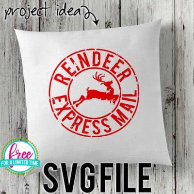 #reindeersvg #christmassvg #silhouette #cricutexplore. So many possibilities of DIY projects with this Free Grunge Reindeer Express Mail Stamp SVG File. Make signs, pillows, t-shirts and more for with this Free SVG file. Free Ai, SVG, PNG, EPS & DXF download. Free Reindeer Express Mail Stamp SVG files works with Cricut, Cameo Silhouette and other major cutting machines.