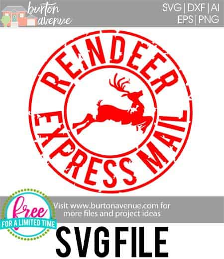 #reindeersvg #christmassvg #silhouette #cricutexplore. So many possibilities of DIY projects with this Free Grunge Reindeer Express Mail Stamp SVG File. Make signs, pillows, t-shirts and more for with this Free SVG file. Free Ai, SVG, PNG, EPS & DXF download. Free Reindeer Express Mail Stamp SVG files works with Cricut, Cameo Silhouette and other major cutting machines.