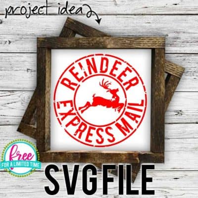 #reindeersvg #christmassvg #silhouette #cricutexplore. So many possibilities of DIY projects with this Free Grunge Reindeer Express Mail Stamp SVG File. Make signs, pillows, t-shirts and more for with this Free SVG file. Free Ai, SVG, PNG, EPS & DXF download. Free Reindeer Express Mail Stamp SVG files works with Cricut, Cameo Silhouette and other major cutting machines.