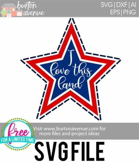 #patrtioticsvg #patrioticshirtsvg #patrioticsignsvg #ilovethislandsvg #silhouette #cricutexplore. So many possibilities of DIY projects with this Free I Love this Land SVG. Make signs, pillows, t-shirts and more for with this Free I Love this Land SVG file. Free Ai, SVG, PNG, EPS & DXF download. I Love this Land SVG SVG files works with Cricut, Cameo Silhouette and other major cutting machines.