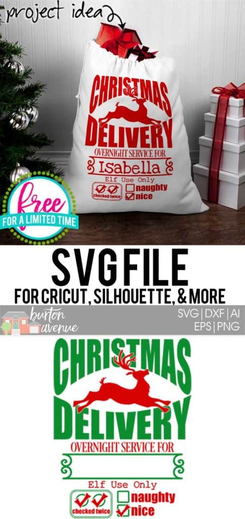 #santabagsvg #santasacksvg #christmassvg #silhouette #cricutexplore. So many possibilities of DIY projects with this Free Santa Sack SVG File. Make signs, pillows, t-shirts and more for with this Free SVG file. Free Ai, SVG, PNG, EPS & DXF download. Free Santa Sack SVG files works with Cricut, Cameo Silhouette and other major cutting machines.