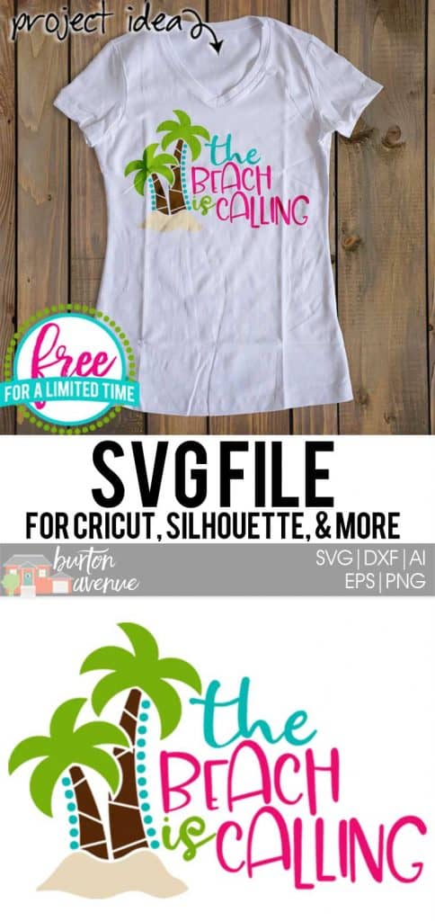 #summersvg #beachsvg #summetimesvg #thebeachiscallingssvg #silhouette #cricutexplore. So many possibilities of DIY projects with this Free The Beach is Calling SVG File. Make signs, pillows, t-shirts and more for with this Free SVG file. Free Ai, SVG, PNG, EPS & DXF download. Free The Beach is Calling SVG files works with Cricut, Cameo Silhouette and other major cutting machines.