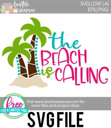 #summersvg #beachsvg #summetimesvg #thebeachiscallingssvg #silhouette #cricutexplore. So many possibilities of DIY projects with this Free The Beach is Calling SVG File. Make signs, pillows, t-shirts and more for with this Free SVG file. Free Ai, SVG, PNG, EPS & DXF download. Free The Beach is Calling SVG files works with Cricut, Cameo Silhouette and other major cutting machines.