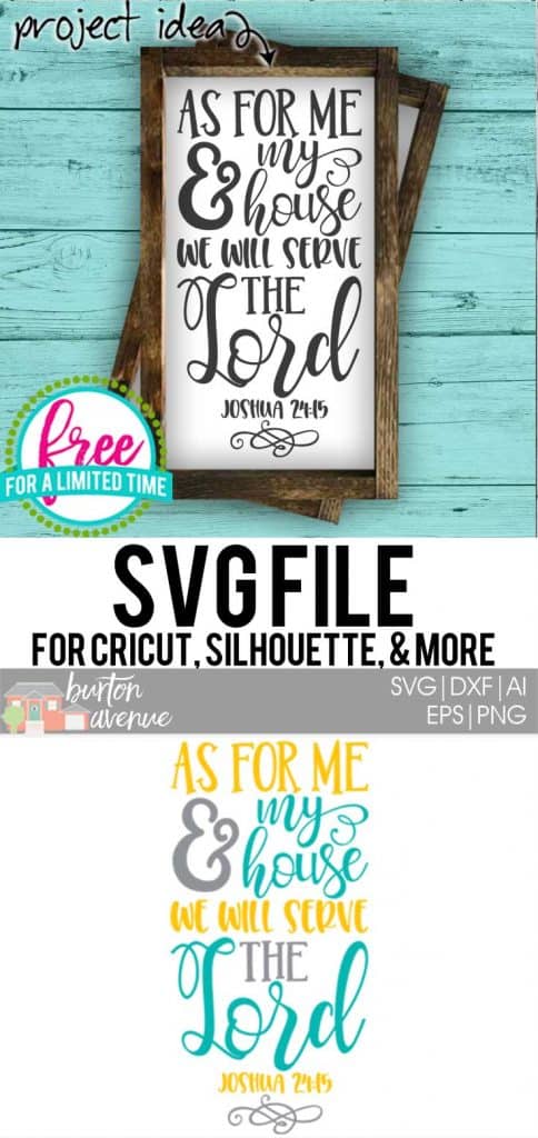 #wewillservethelordsvg #asformeandmyhousesvg #familyquotesvg #silhouette #cricutexplore. So many possibilities of DIY projects with this Free As for Me and My House, We Will Serve the Lord SVG File. Make signs, pillows, t-shirts and more for with this Free SVG file. Free Ai, SVG, PNG, EPS & DXF download. Free As for Me and My House, We Will Serve the Lord SVG files works with Cricut, Cameo Silhouette and other major cutting machines.