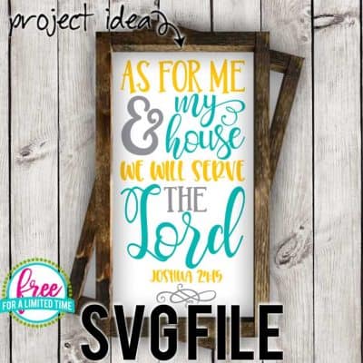 #wewillservethelordsvg #asformeandmyhousesvg #familyquotesvg #silhouette #cricutexplore. So many possibilities of DIY projects with this Free As for Me and My House, We Will Serve the Lord SVG File. Make signs, pillows, t-shirts and more for with this Free SVG file. Free Ai, SVG, PNG, EPS & DXF download. Free As for Me and My House, We Will Serve the Lord SVG files works with Cricut, Cameo Silhouette and other major cutting machines.