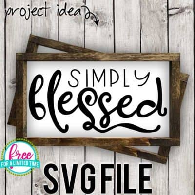 #simplyblessedsvg #blessedsvg #silhouette #cricutexplore. So many possibilities of DIY projects with this Free Simply Blessed SVG File. Make signs, pillows, t-shirts and more for with this Free SVG file. Free Ai, SVG, PNG, EPS & DXF download. Free Simply Blessed SVG files works with Cricut, Cameo Silhouette and other major cutting machines.