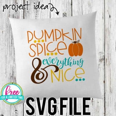 #pumpkinspiceandeverythingnicessvg #pumpkinspice svg #fallsvg #silhouette #cricutexplore. So many possibilities of DIY projects with this Free Pumpkin Spice & Everything Nice SVG File. Make signs, pillows, t-shirts and more for with this Free Pumpkin Spice & Everything Nice SVG file. Free Ai, SVG, PNG, EPS & DXF download. Free Pumpkin Spice & Everything Nice SVG files works with Cricut, Cameo Silhouette and other major cutting machines.