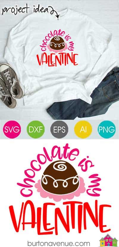 This free SVG file will be available to download for free until 2/24/19. So many possibilities of DIY projects with this Free Chocolate is my Valentine SVG. Make signs, pillows, t-shirts and more with this Free Chocolate is my Valentine SVG file. Free Ai, SVG, PNG, EPS & DXF download. Free Chocolate is my Valentine SVG files works with Cricut, Cameo Silhouette and other major cutting machines. #valentinesilhouette #valentinecircut #valentinesvg #silhouette #cricutexplore