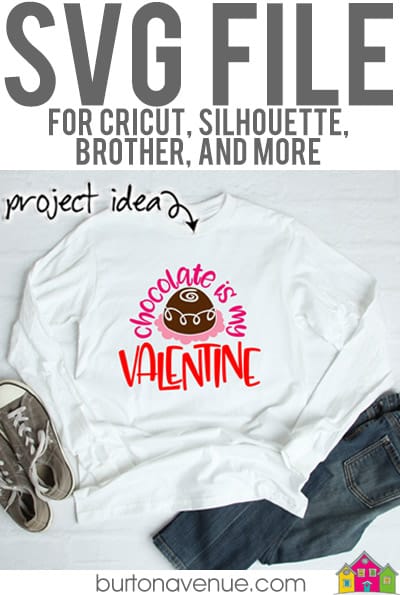 This free SVG file will be available to download for free until 2/24/19. So many possibilities of DIY projects with this Free Chocolate is my Valentine SVG. Make signs, pillows, t-shirts and more with this Free Chocolate is my Valentine SVG file. Free Ai, SVG, PNG, EPS & DXF download. Free Chocolate is my Valentine SVG files works with Cricut, Cameo Silhouette and other major cutting machines. #valentinesilhouette #valentinecircut #valentinesvg #silhouette #cricutexplore