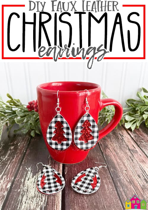 Christmas leather store earrings