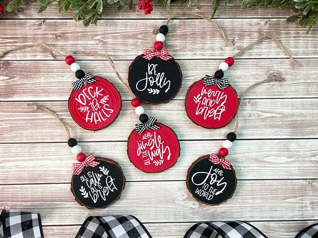 wood christmas ornaments cricut