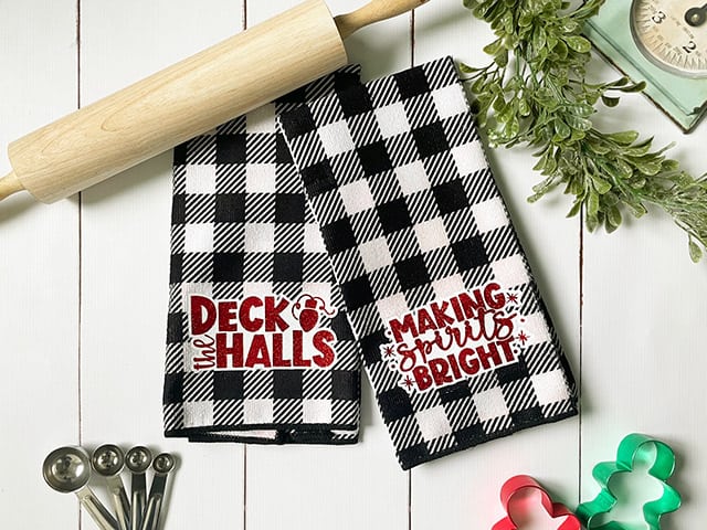 Christmas Kitchen Towels Buffalo Check Plaid Dish Towels Winter