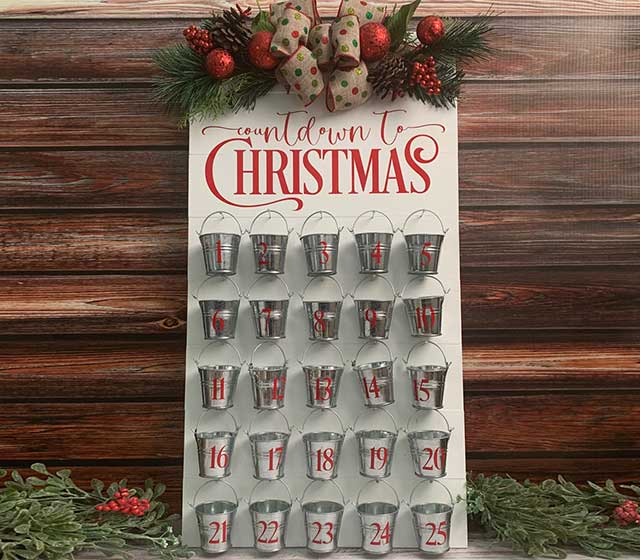 Christmas Countdown Sign Advent Calendar Christmas Calendar Days Until 