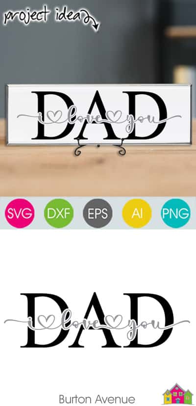 Dad I Love You SVG File