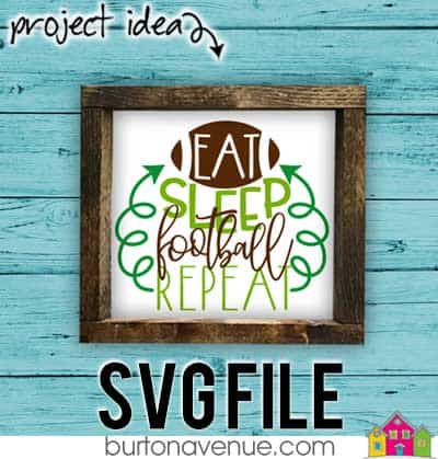 This free SVG file will be available to download for free until 2/10/19. So many possibilities of DIY projects with this Free Eat Sleep Football Repeat SVG. Make signs, pillows, t-shirts and more with this Free Eat Sleep Football Repeat SVG file. Free Ai, SVG, PNG, EPS & DXF download. Free Eat Sleep Football Repeat SVG files works with Cricut, Cameo Silhouette and other major cutting machines. #footballsvg #footballsilhouette #foorballcircut #silhouette #cricutexplore