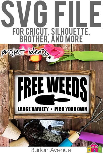 This free SVG file will be available to download for free until 4/9/19 and works with Cricut, Silhouette, Brother and other electronic cutting machines. So many possibilities of spring projects with this Free Weeds SVG File. Make signs, and more with this Free Weeds SVG file. Free Ai, SVG, PNG, EPS & DXF download. #springsilhouette #springcircut #springbrother #springsvg