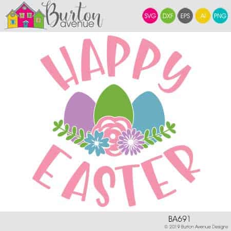 This free Easter SVG file will be available to download for free until 4/25/19 and works with Cricut, Silhouette, Brother and other electronic cutting machines. So many possibilities of Easter projects with this Free Easter SVG File. Make signs, and more with this Free Easter SVG file. Free Ai, SVG, PNG, EPS & DXF download. #eastersilhouette #eastercircut #easterbrother #eastersvg